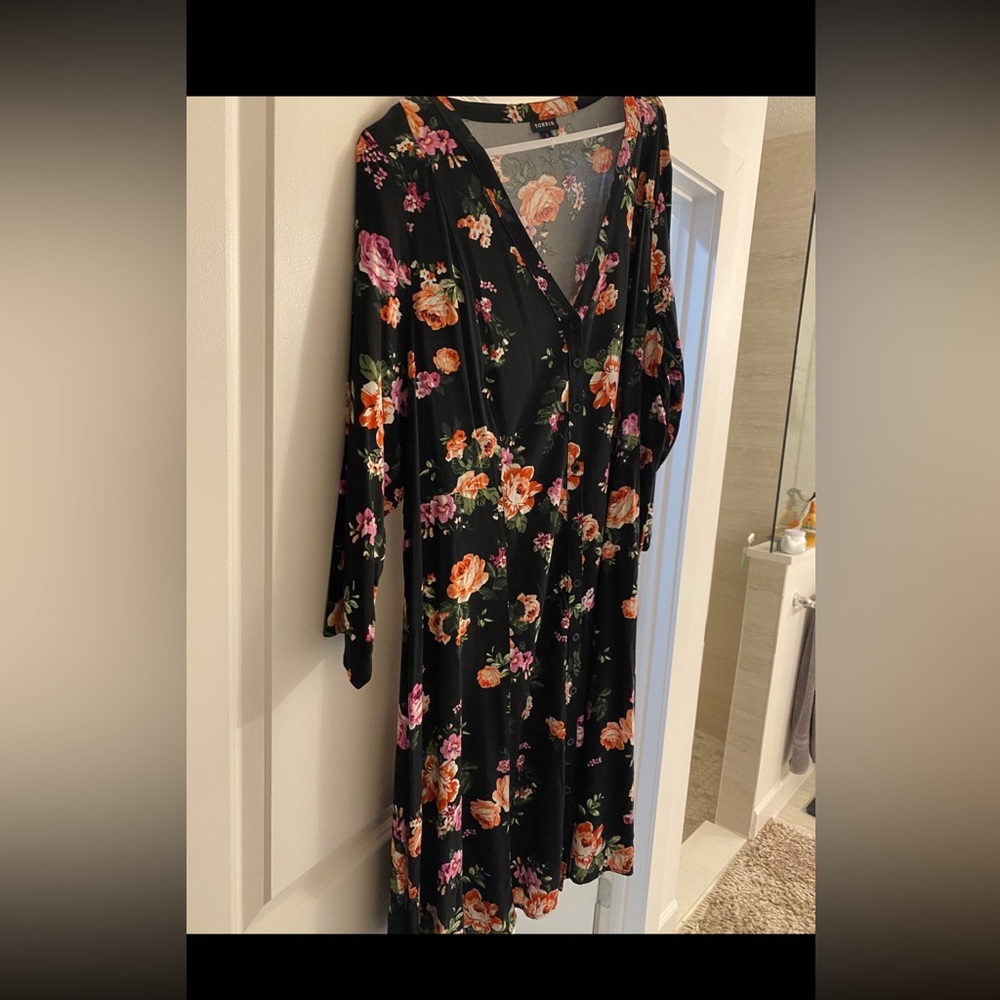 Torrid Floral Long Sleeve Dress